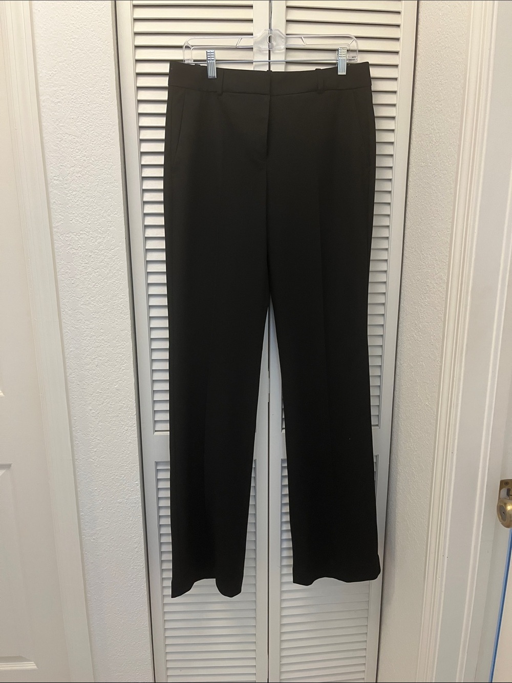 Ann Taylor Size 8 Tall Black Straight-Leg Dress Trousers